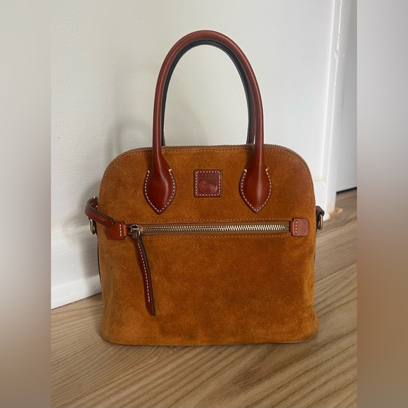 Dooney & Bourke Tan Brown Golden Suede Crossbody Bag - Picture 1 of 8